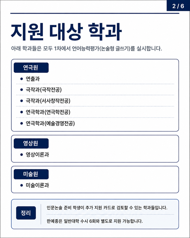 한예종 논술전형 안내 이미지 2